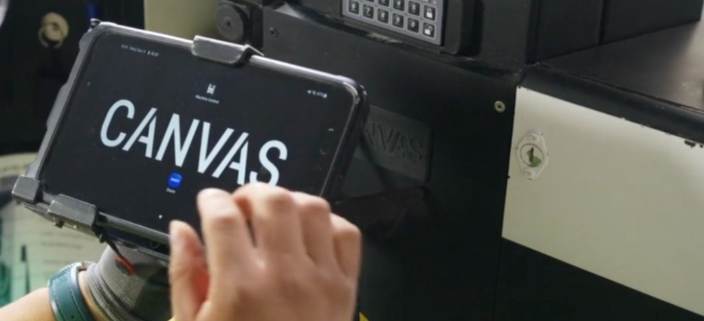 Canvas machine control interface